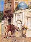 Alberto Pasini Canvas Paintings - At the Well